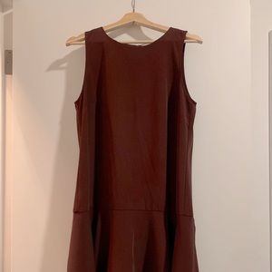 Loft burgundy mid-length sleeveless dress